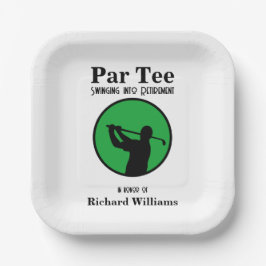 Plato De Papel Jugador de golf retirado se está convirtiendo en j