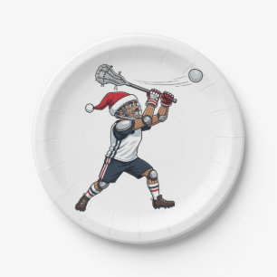 Plato De Papel Jugador de Lacrosse Cascanueces Vacaciones Deporte