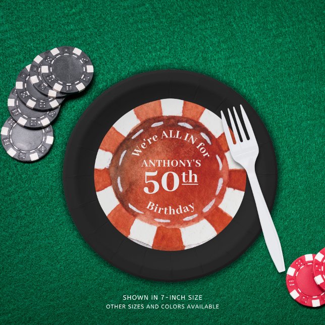 Plato De Papel Jugador de póquer de cumpleaños personalizado (Subido por el creador)