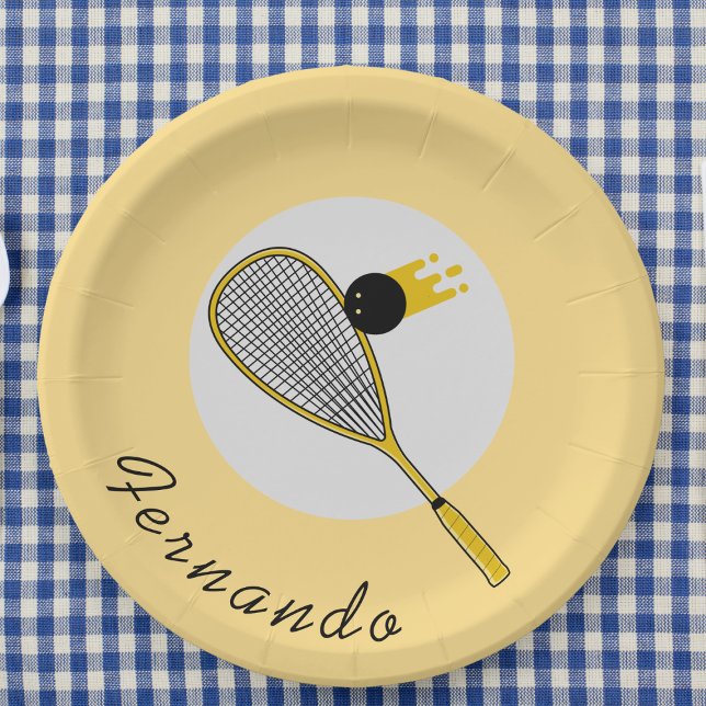 Plato De Papel Jugador temático de squash o fiesta de cumpleaños  (Subido por el creador)