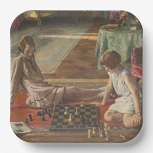 Plato De Papel Jugadores de ajedrez (por John Lavery)