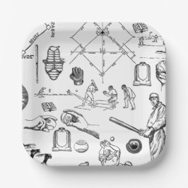 Plato De Papel jugadores de béisbol antiguos deportes vintage