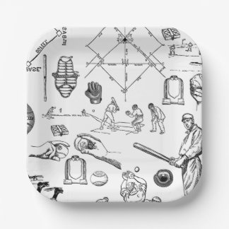 Plato De Papel jugadores de béisbol antiguos deportes vintage 