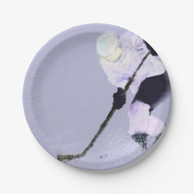 Plato De Papel Jugar al arte del hockey sobre hielo (Anverso)