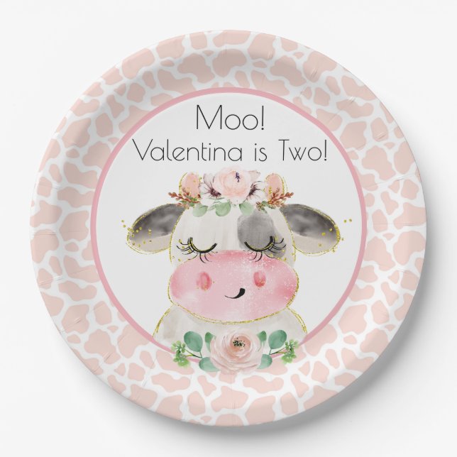 Plato De Papel Juguetes de cumpleaños Oink Moo Cockadoodledoo (Anverso)