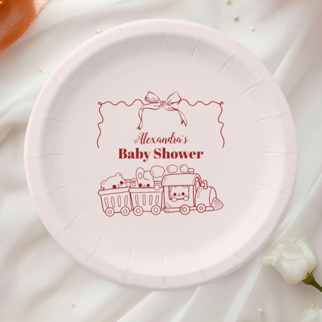 Plato De Papel Juguetes de perro rosado doblan Baby Shower (Subido por el creador)