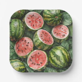 Plato De Papel Juicy Watermelons Placas de papel