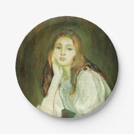 Plato De Papel Julie Daydreaming (bella joven mujer)