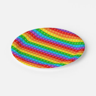 Plato De Papel Jumbo pop it Rainbow Circular