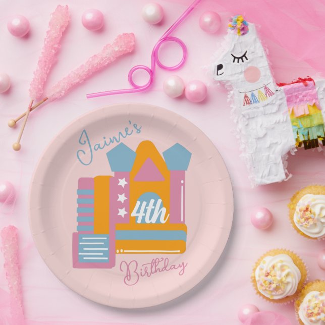 Plato De Papel Jumping Bouncy Rental Fiesta Casa Cumpleaños (Fiesta)