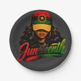 Plato De Papel Juneteenth Mujeres Negras Afro Melanina Libertad 1