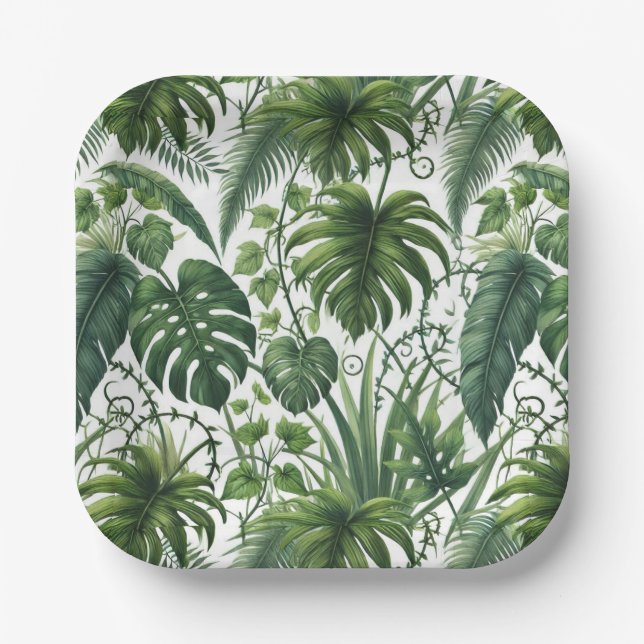 Plato De Papel Jungla tropical (Anverso)
