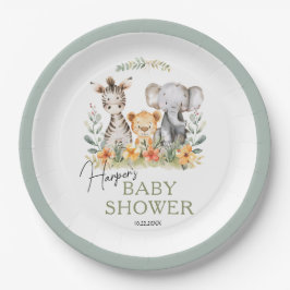 Plato De Papel Jungle Safari Baby Baby Shower