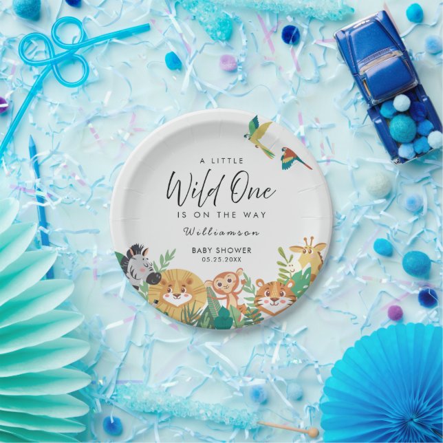 Plato De Papel Jungle Safari Baby Shower (Fiesta)
