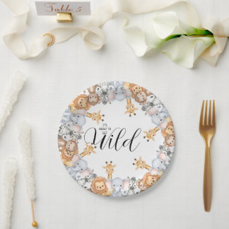 Plato De Papel Jungle Safari "It's About To Get Wild" Baby Shower