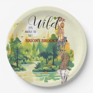 Plato De Papel Jungle Safari "Se Pone Salvaje" Baby Shower