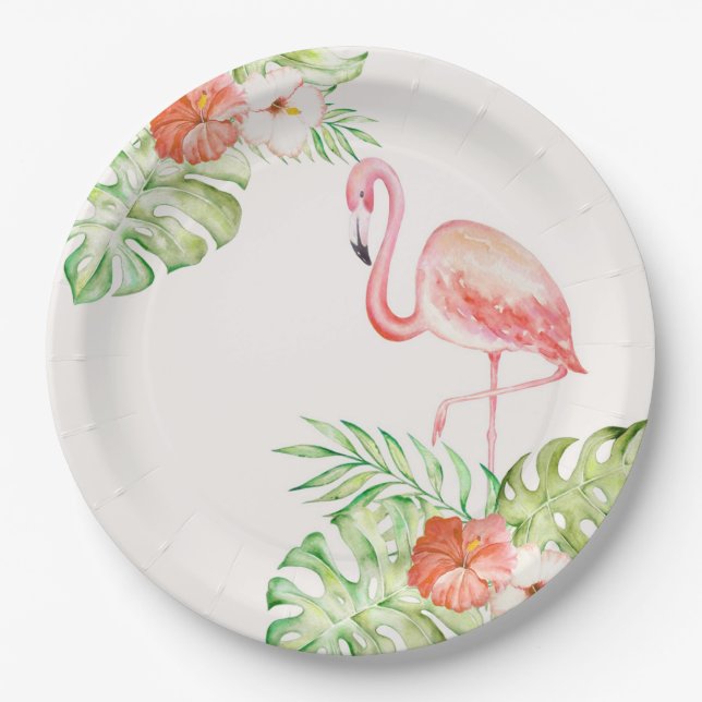 Plato De Papel Juntemos amigos de Ivory Gold Flamingo (Anverso)