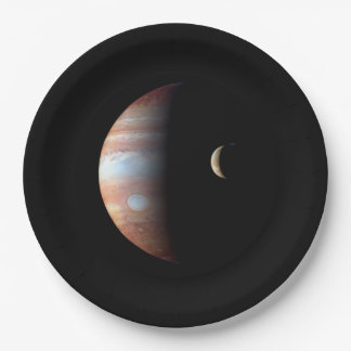 Plato De Papel Júpiter Planeta Gigante Gaseoso y Io Luna Galilean