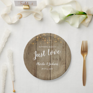 Plato De Papel Just Love Country Glam Rustic Boda