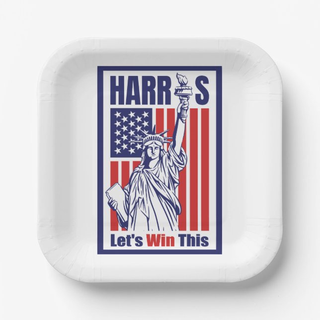 Plato De Papel Kamala Harris (Anverso)