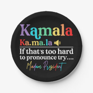 Plato De Papel Kamala Harris