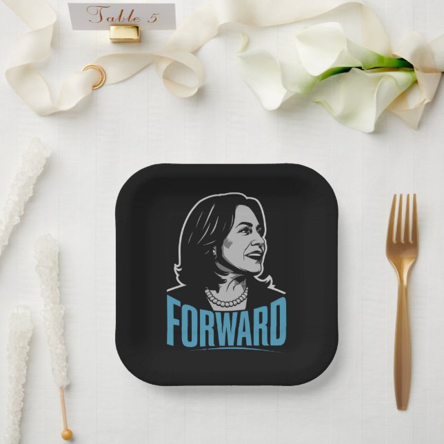 Plato De Papel Kamala Harris Adelante (Boda)