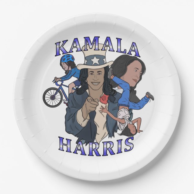 Plato De Papel Kamala Harris Bootleg Rap Style (Anverso)