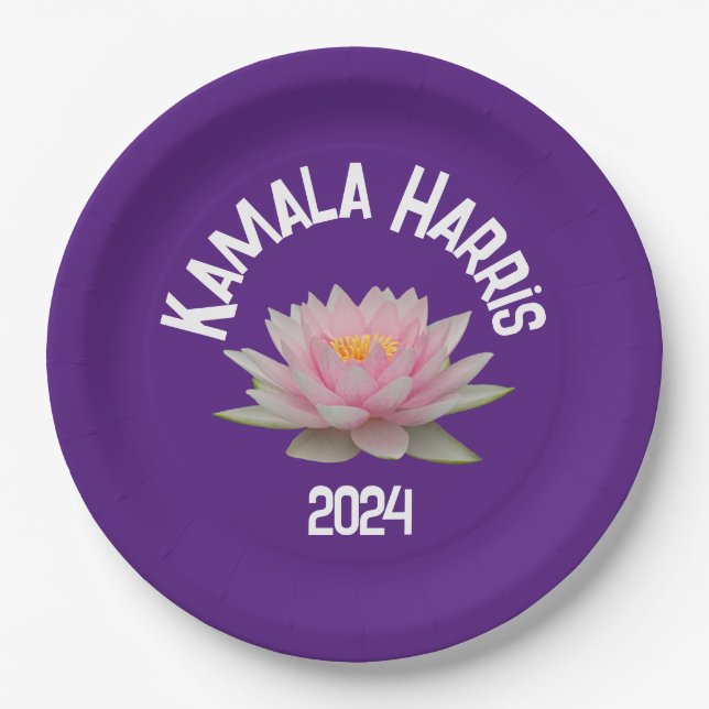 Plato De Papel Kamala Harris Lotus 2024 (Anverso)