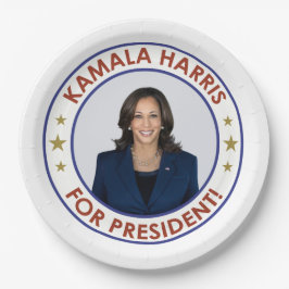 PLATO DE PAPEL ¡KAMALA HARRIS PARA PRESIDENTE!