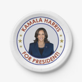 PLATO DE PAPEL ¡KAMALA HARRIS PARA PRESIDENTE!