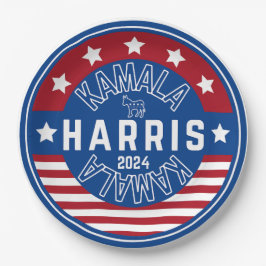 Plato De Papel Kamala Harris Señora Presidenta 2024