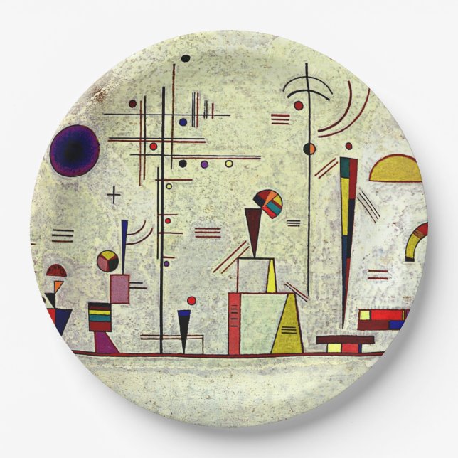 Plato De Papel Kandinsky - arte serio, divertido, abstracto,  (Anverso)