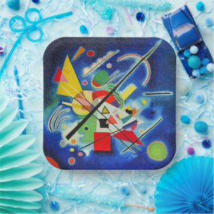 Plato De Papel Kandinsky - Pintura azul