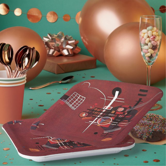 Plato De Papel Kandinsky - Rojo aburrido (Multi)