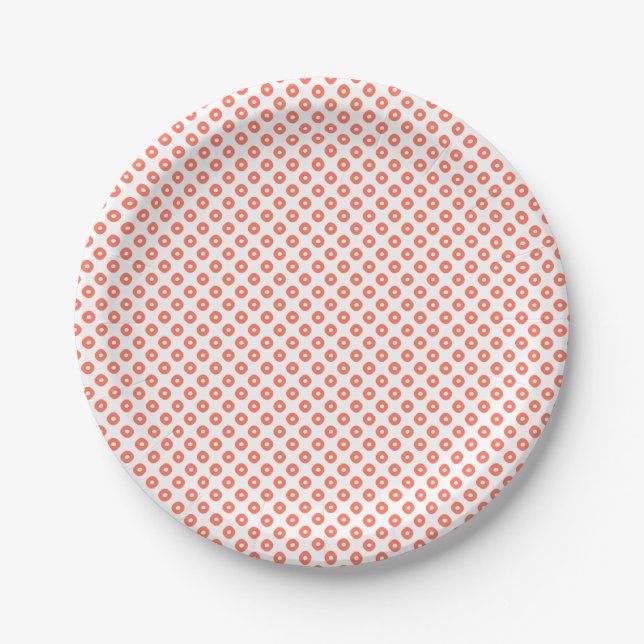 Plato De Papel "Kanoko" Fawn Spot Pattern Salmon Pink (Anverso)