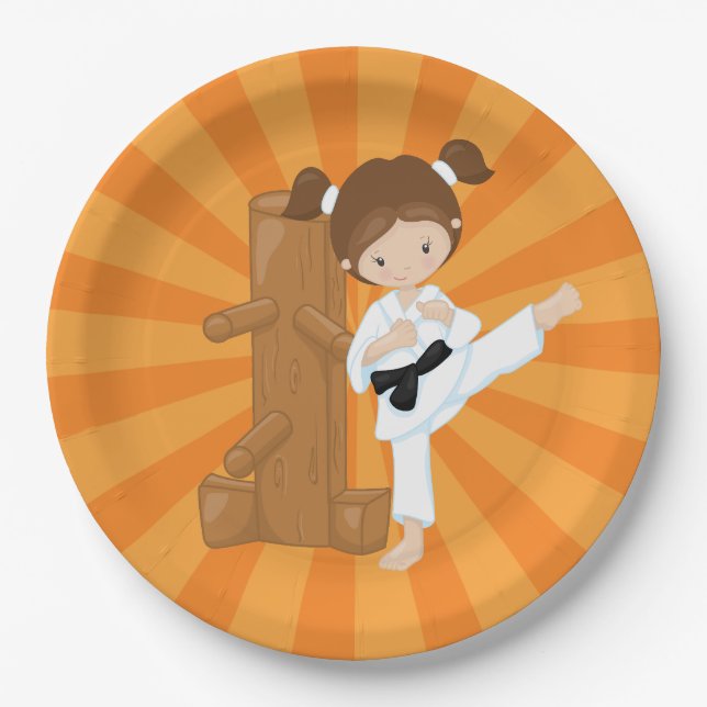 Plato De Papel Karate Kids (Anverso)