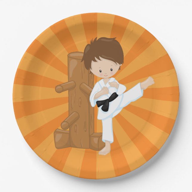 Plato De Papel Karate Kids (Anverso)