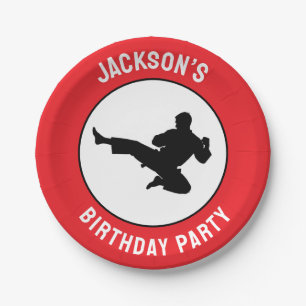 Plato De Papel Karate personalizado / Taekwondo / judo Cumpleaños