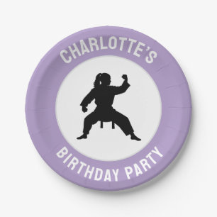 Plato De Papel Karate personalizado / Taekwondo / judo Cumpleaños