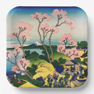 Plato De Papel Katsushika Hokusai - Gotenyama, Tokaido, Shinagawa