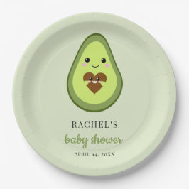 Plato De Papel Kawaii Aguacate Pregnant Baby Shower Cute Minimal