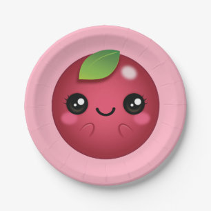 Plato De Papel Kawaii Cranberry