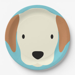 Plato De Papel Kawaii Cute Perro Cachorro.