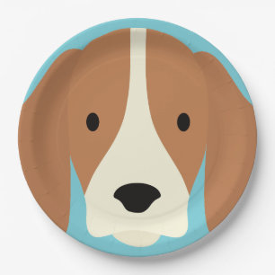 Plato De Papel Kawaii Cute Perro Cachorro.