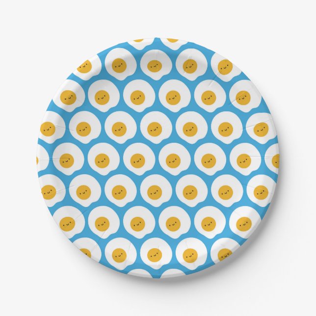 Plato De Papel Kawaii Fried Eggs (Anverso)