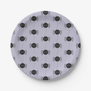 Plato De Papel Kawaii Halloween Spiders