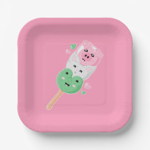 Plato De Papel Kawaii Hanami Dango