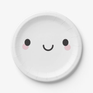 Plato De Papel Kawaii Happy Face