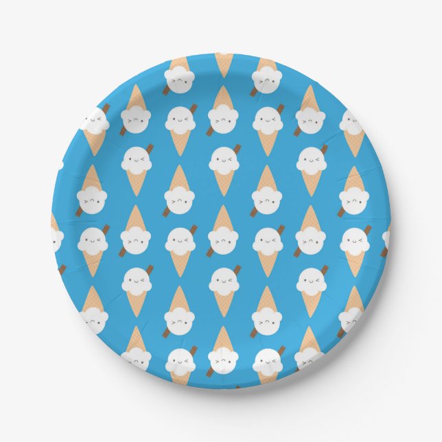 Plato De Papel Kawaii Helados (Anverso)