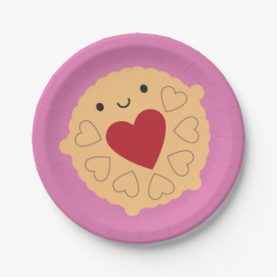 Plato De Papel Kawaii Jammie Dodger Biscuit